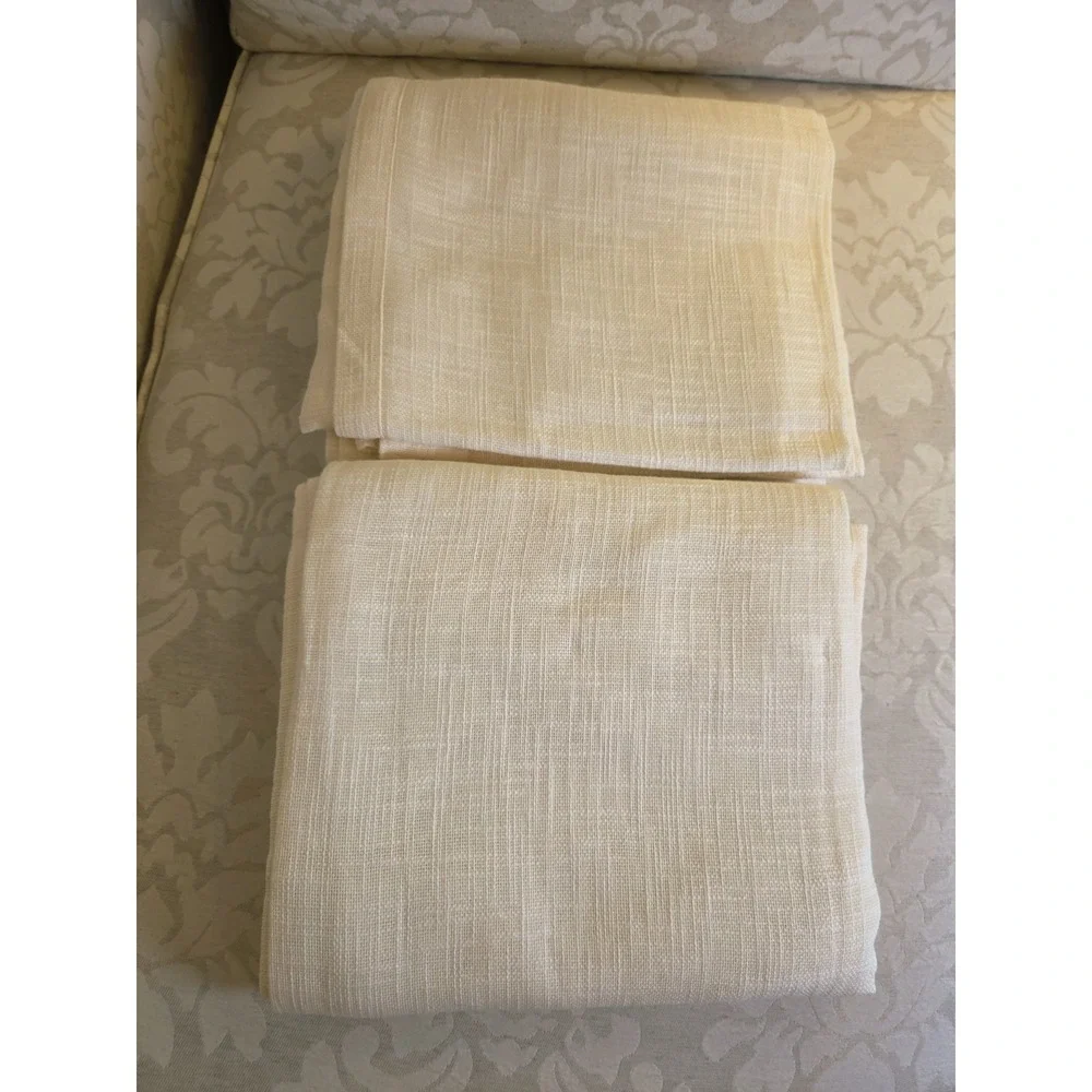 Quince 100% Cotton Sheer Curtains Set of 2 48